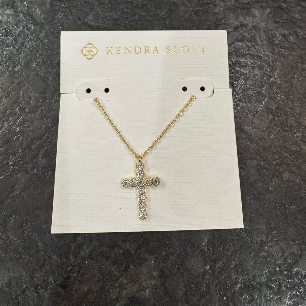 Kendra Scott Gold Necklace with Cross Pendant